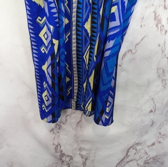 Yumi Kim Dress Womens Large Aztec Southwestern Blue Mini Sun Summer Spaghetti - Picture 7 of 11